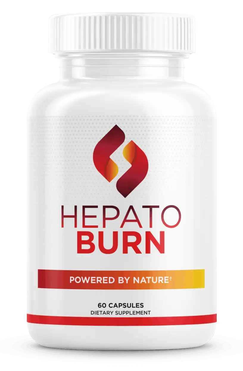 HeptatoBurn weight loss support supplement bottle with 60 capsules showing full front label with Powered by Nature tagline